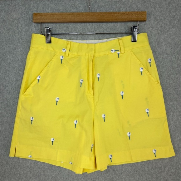 Lilly Pulitzer Pants - Lilly Pulitzer Golf Tee Embroidered Yellow Shorts Vintage 90s Prep Womens Sz 6